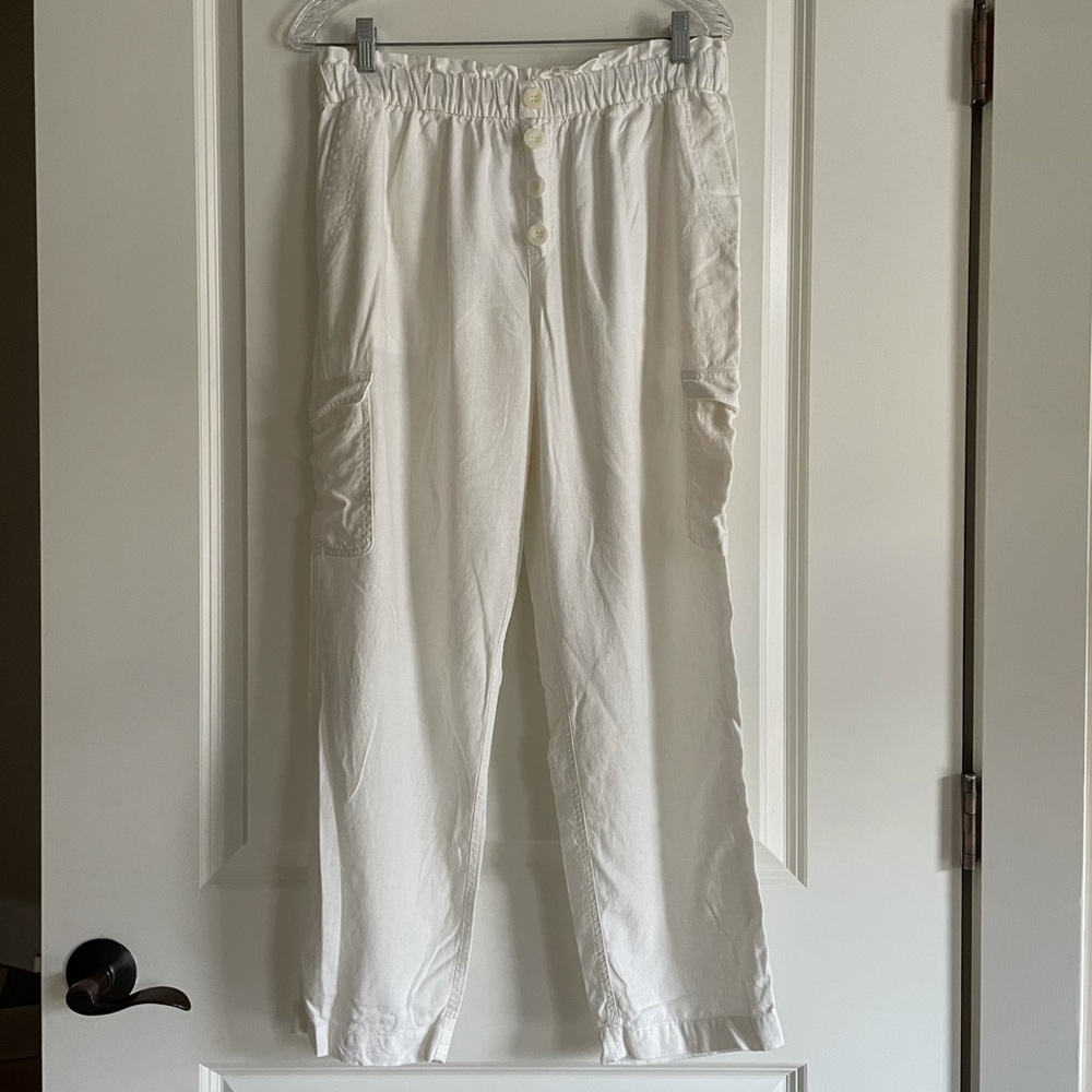 Susan Graver Linen Blend Women’s White Pants